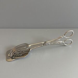 Vintage Leonard Silver Plated Serving Tongs- Scissor Style Asparagus Pastry